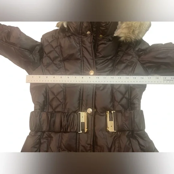 Laundry Puffer Hooded Jacket with Belt Bronze Extra Small